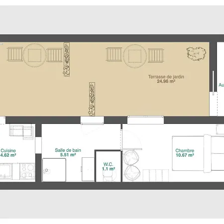 Studio Calme, Lumineux, Terrasse, Wifi, 1.5 Km Du Front De Mer アパート *